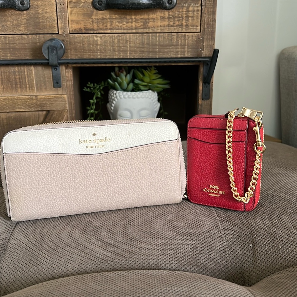 Authentic Kate Spade wallet and Authentic Coach card zip around